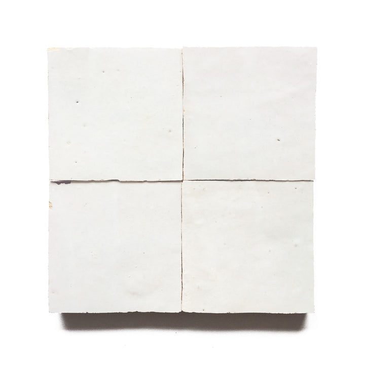 Zellige Snow Terracotta Moroccan Square
