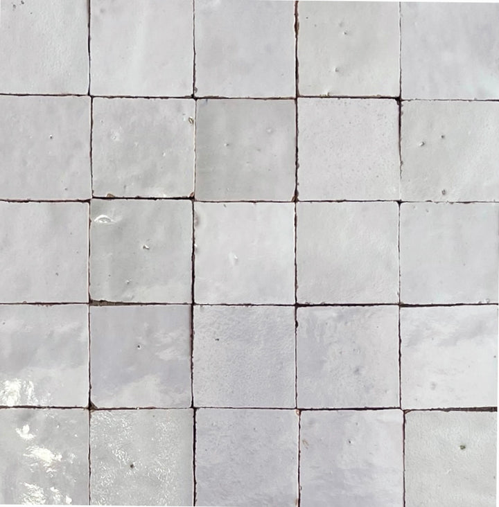 Zellige White Fes Terracotta Moroccan Mosaic 300x300mm