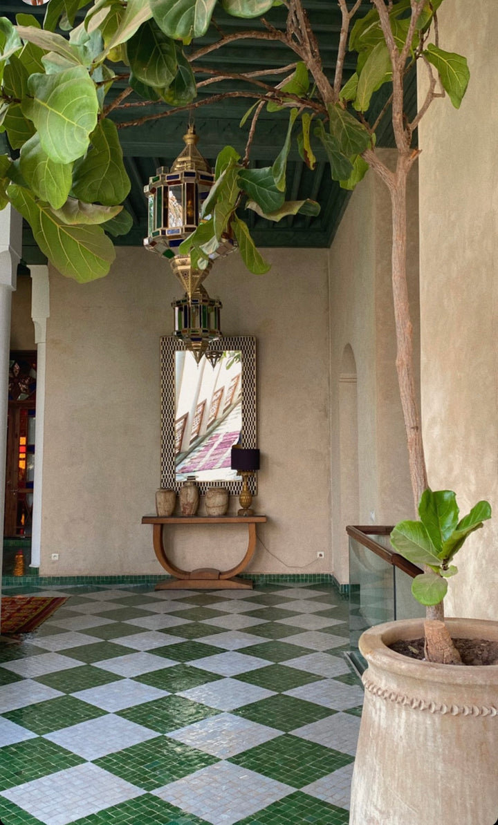 Zellige White Fes Terracotta Moroccan Mosaic 300x300mm