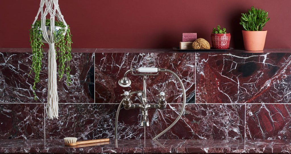 Moritz Maroon Long Subway Natural Marble Honed 75x305mm