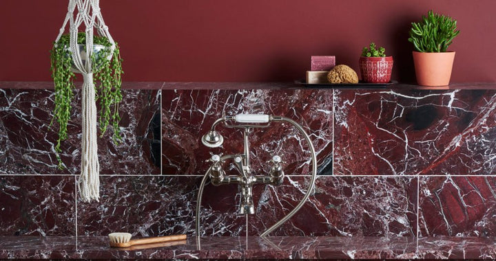 Moritz Maroon Long Subway Natural Marble Honed 75x305mm