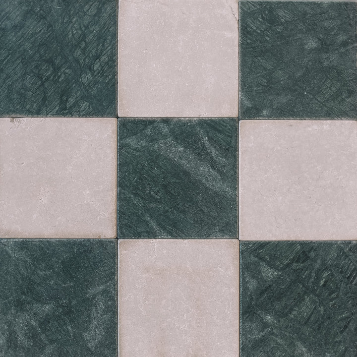 Indian Green Tumbled Square Natural Stone Tile 150×150mm