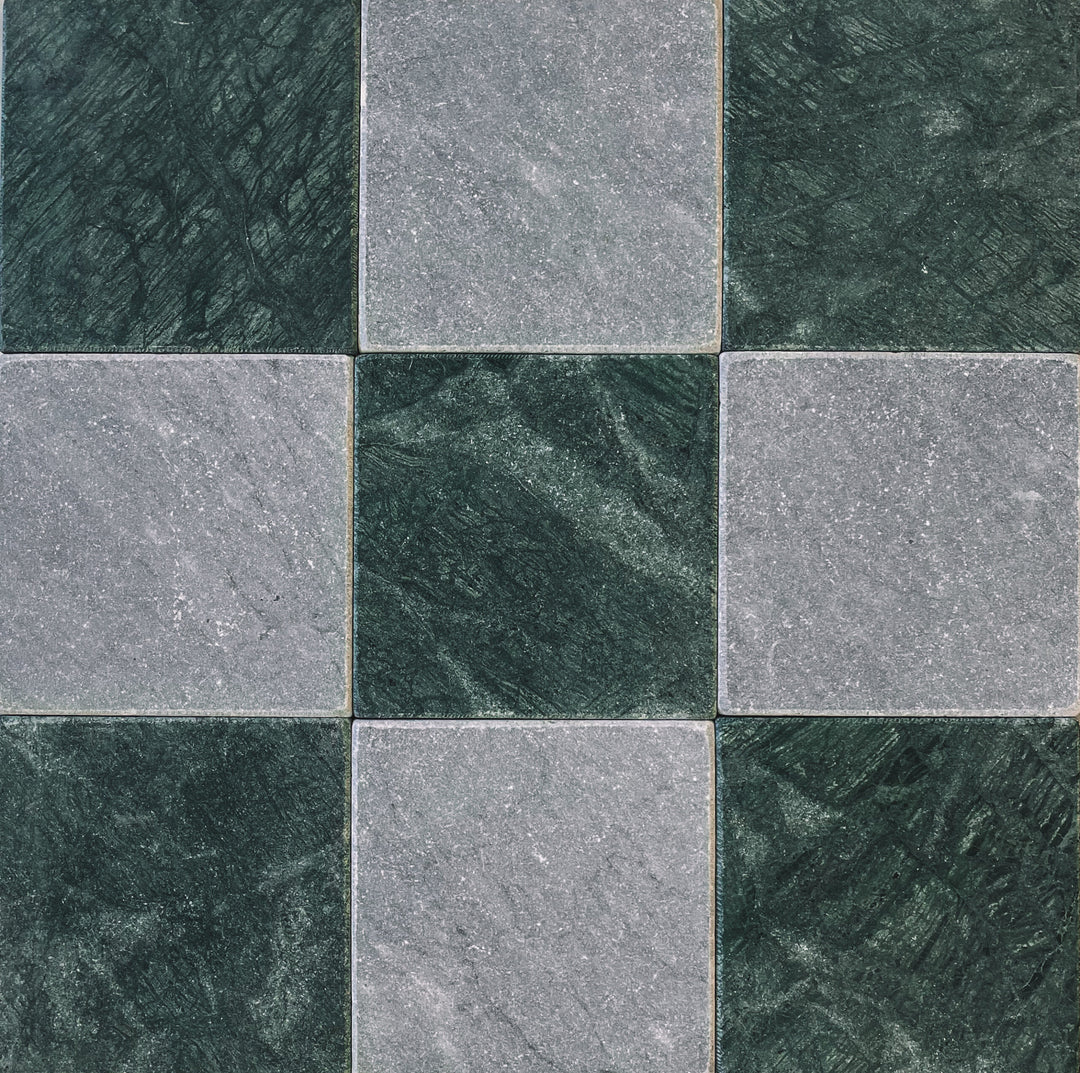 Indian Green Tumbled Square Natural Stone Tile 150×150mm