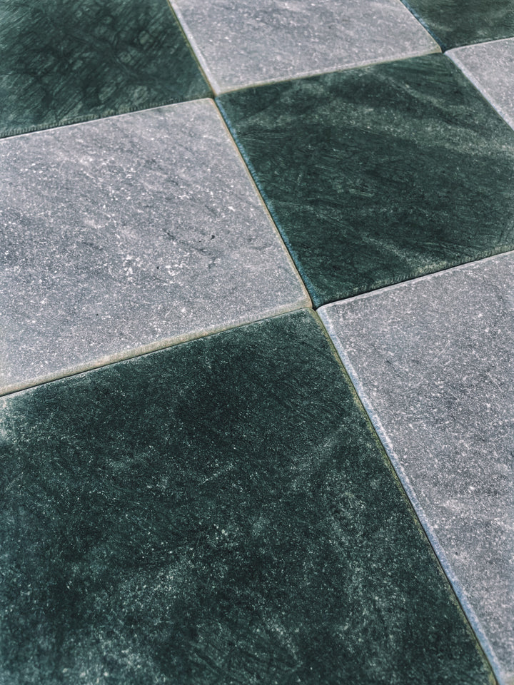 Indian Green Tumbled Square Natural Stone Tile 150×150mm