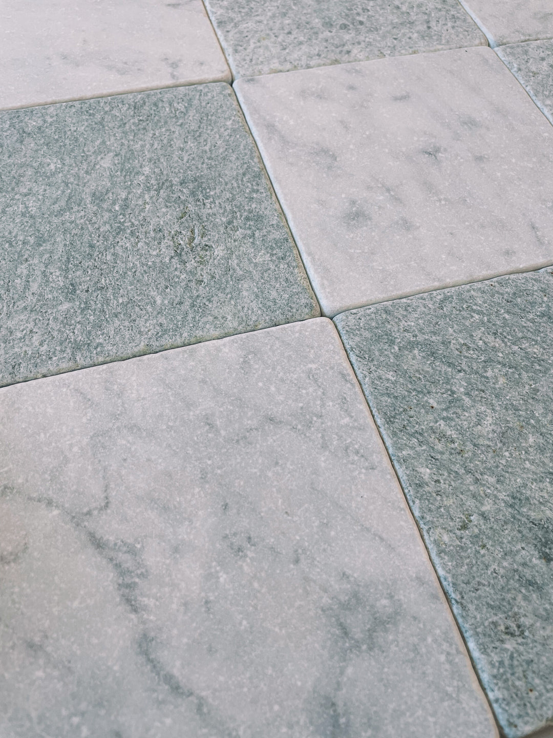 Natural Stone Carrara Tumbled Square Tile 150×150mm