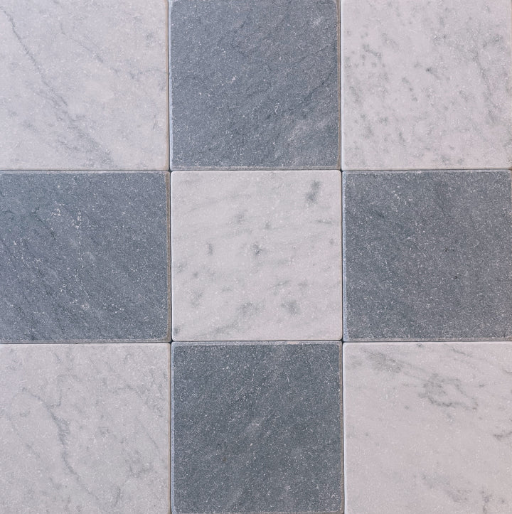 Natural Stone Carrara Tumbled Square Tile 150×150mm
