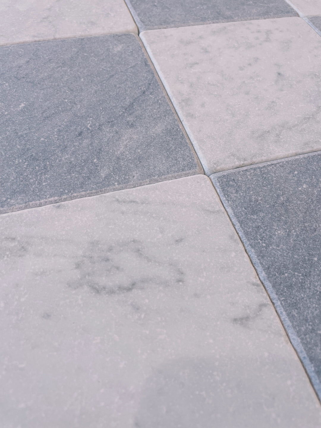 Natural Stone Carrara Tumbled Square Tile 150×150mm