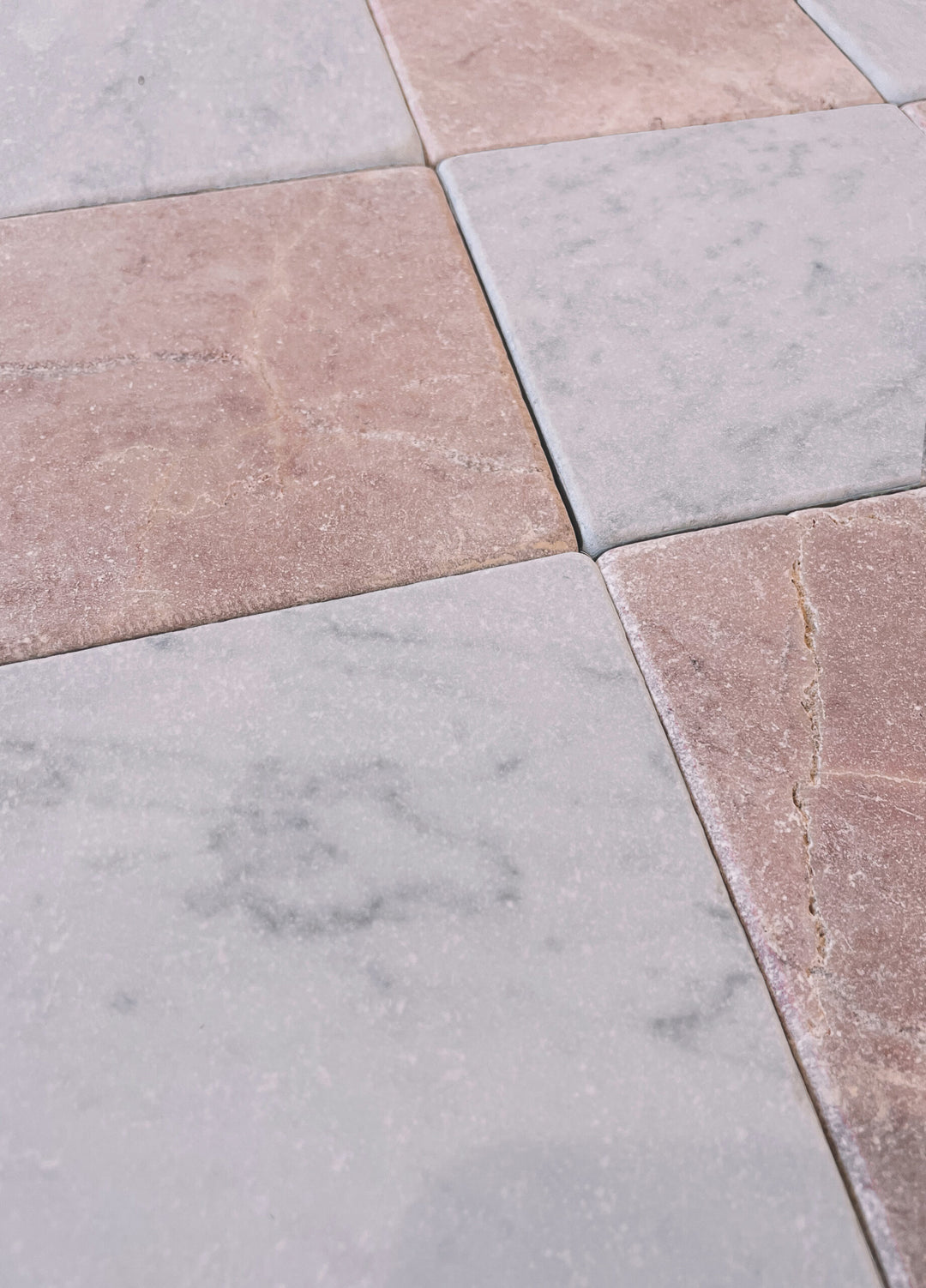 Natural Stone Rosso Crema Tumbled Square Tile 150×150mm