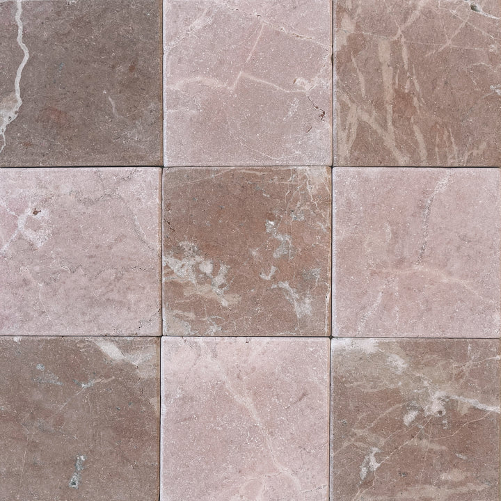 Natural Stone Rosso Verona Tumbled Square Tile 150×150mm