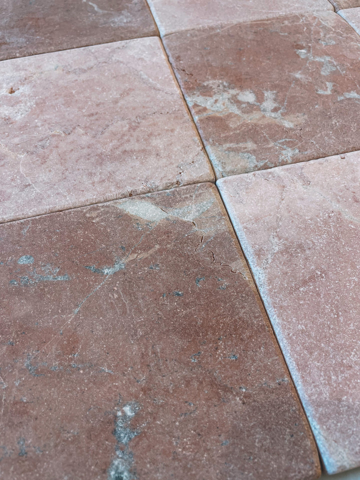Natural Stone Rosso Verona Tumbled Square Tile 150×150mm