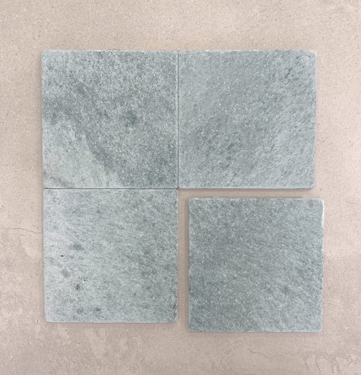 Natural Stone Ming Green Tumbled Square Tile 150×150mm