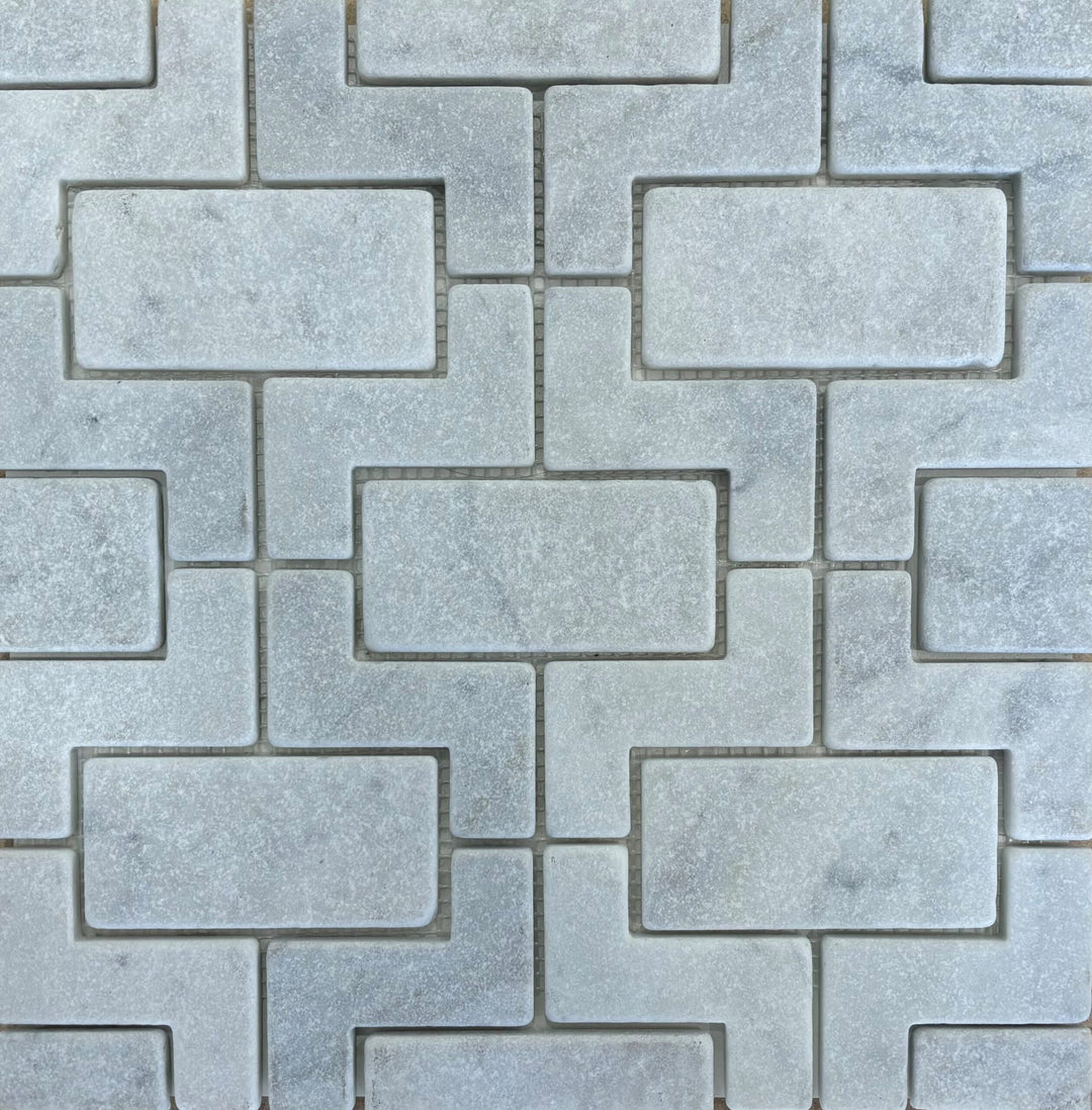 Maze Natural Carrara Tumbled Mosaic
