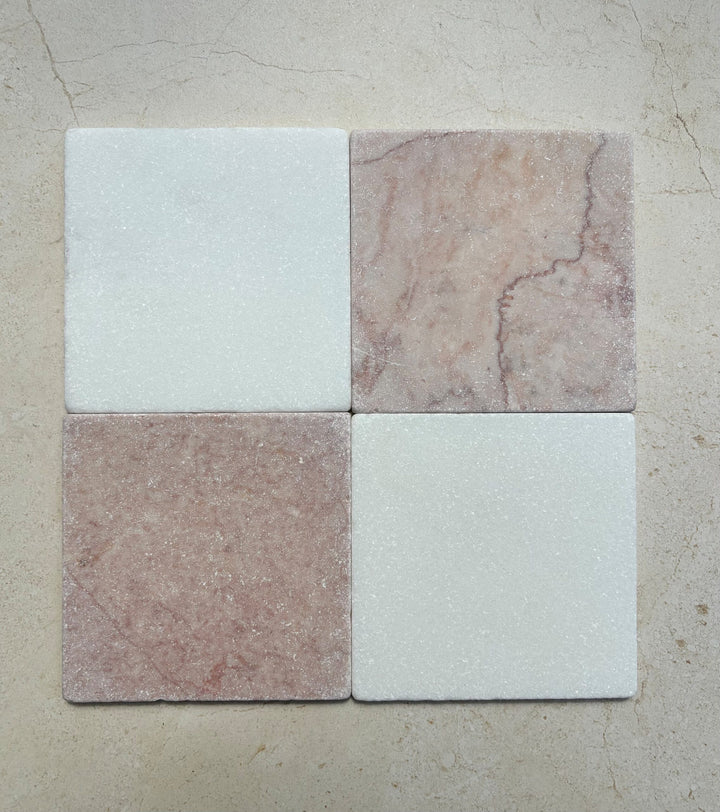 Natural Thassos Tumbled Square 150x150mm