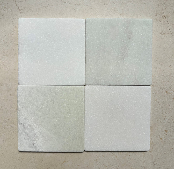 Natural Thassos Tumbled Square 150x150mm