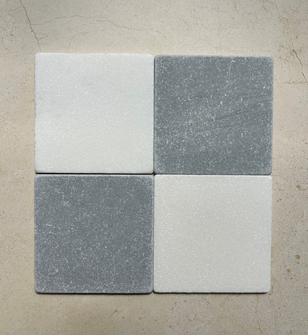 Natural Thassos Tumbled Square 150x150mm
