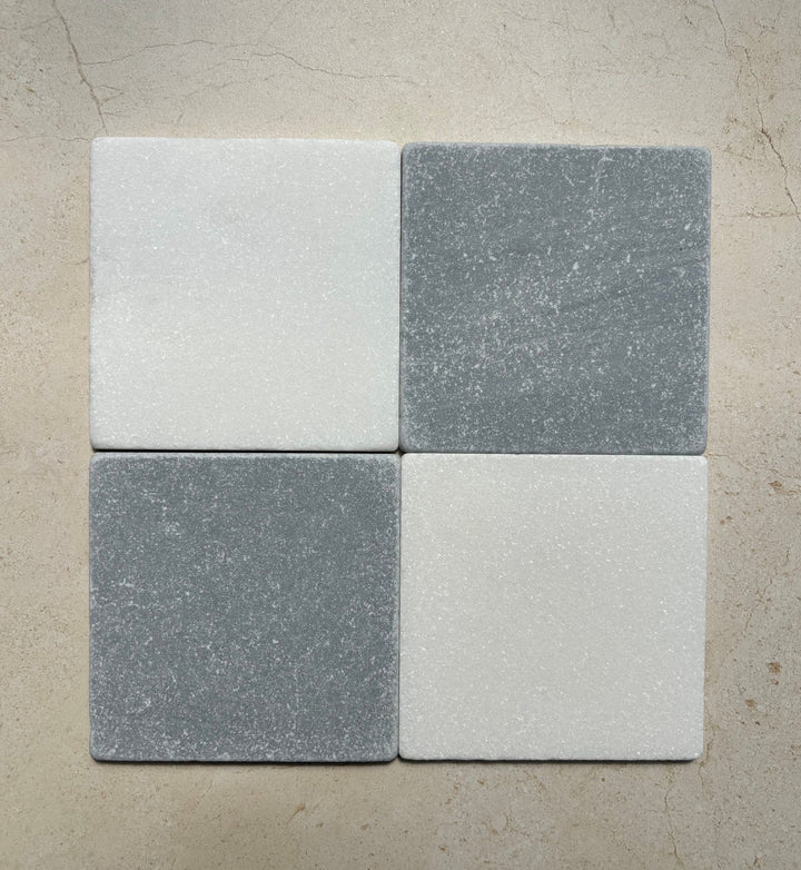 Natural Thassos Tumbled Square 150x150mm
