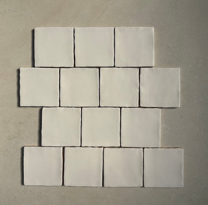 Majorca Spanish Handmade Tile Bone 100x100mm Gloss/Matte