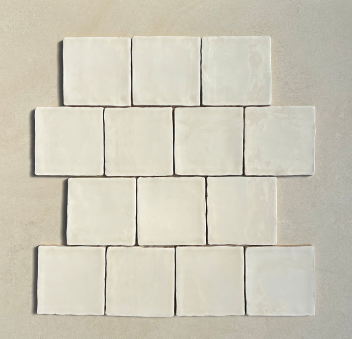 Majorca Spanish Handmade Tile Bone 100x100mm Gloss/Matte