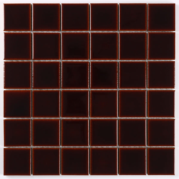 Square Deep Brown Gloss 48mm Mosaic 306x306