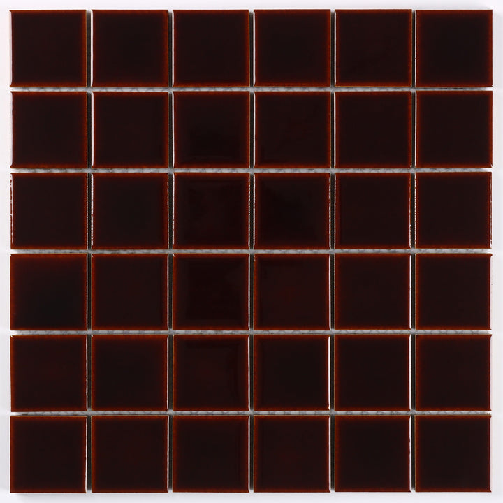 Square Deep Brown Gloss 48mm Mosaic 306x306