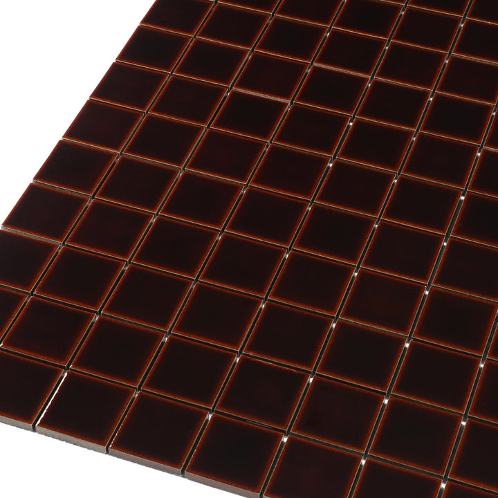 Square Deep Brown Gloss 48mm Mosaic 306x306