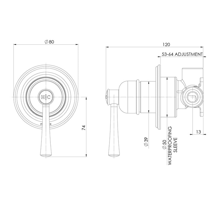 Phoenix Cromford SwitchMix Shower / Wall Mixer (Fit-Off Kit Only) – Lead Free