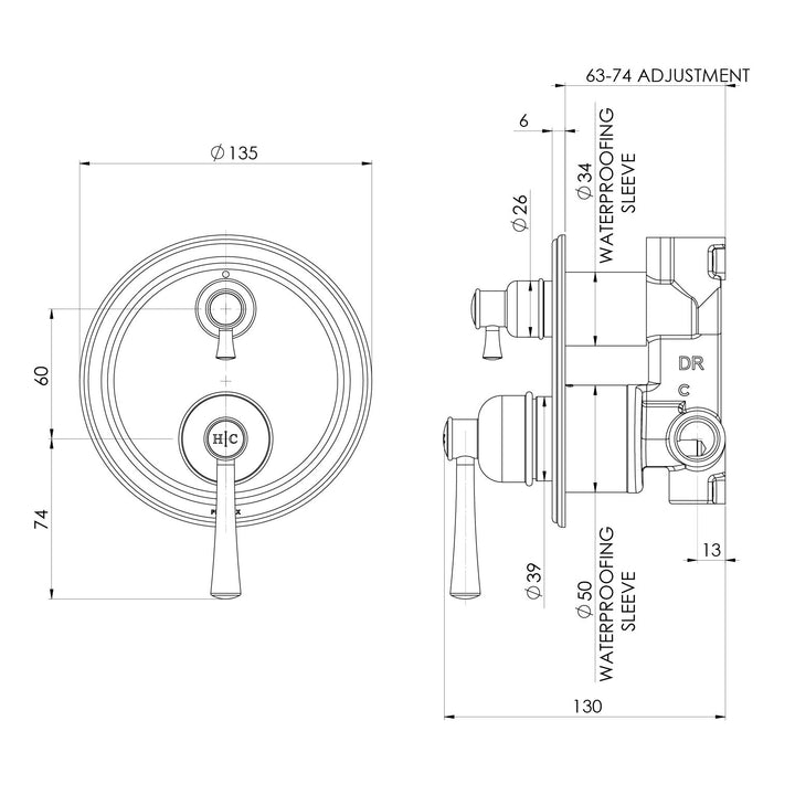 Phoenix Cromford SwitchMix Shower / Bath Diverter Mixer (Fit-Off Kit Only) – Lead Free