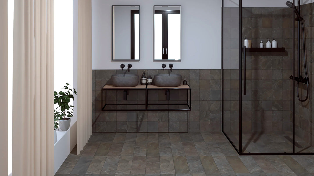 Stonepeak Square Collection Spanish Porcelain Wall and Floor