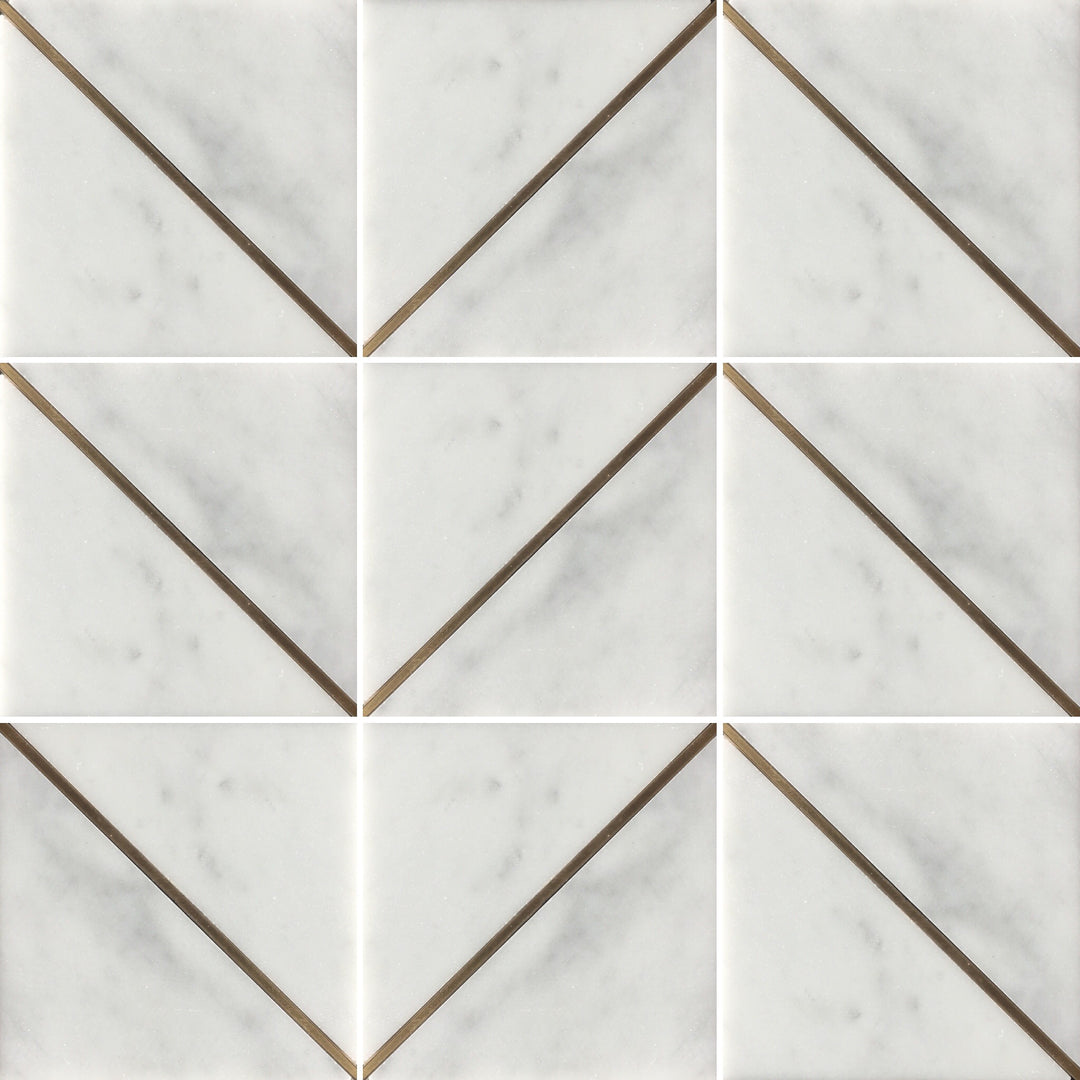 Infinity Carrara Brass Single Line Square