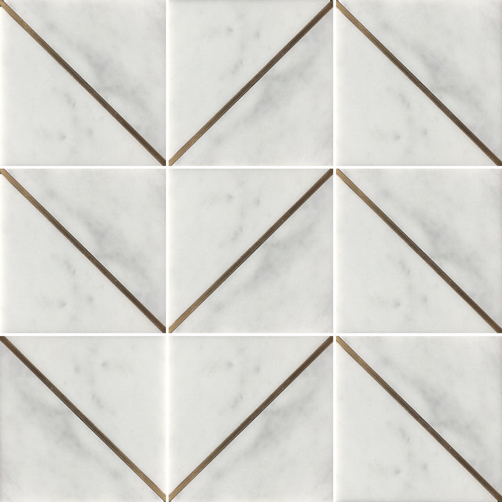 Infinity Carrara Brass Single Line Square