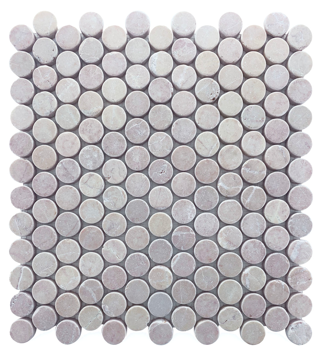 Penny Round Rosso Tumbled Mosaic 23mm