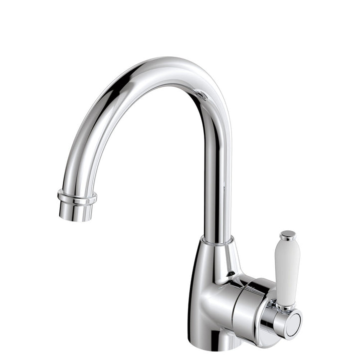 Fienza Eleanor Gooseneck Basin Mixer Chrome / Ceramic