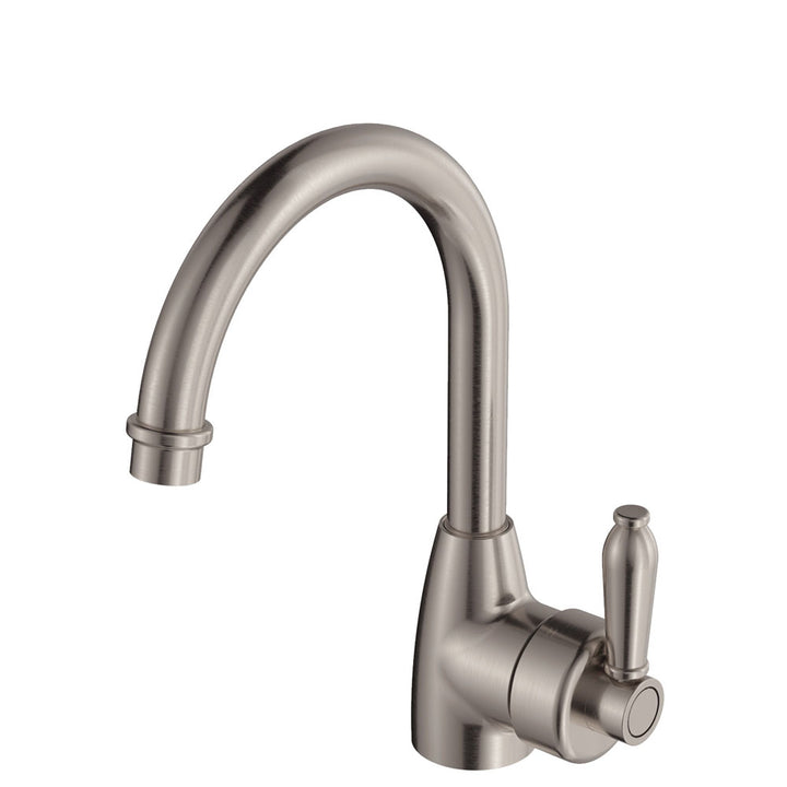 Fienza Eleanor Gooseneck Basin Mixer Brushed Nickel / Ceramic