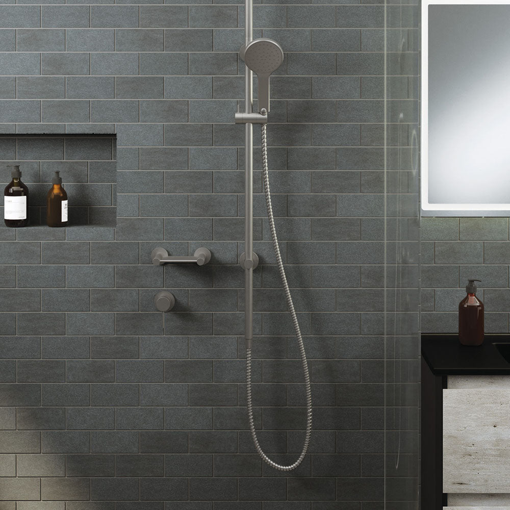 Fienza Kaya Wall Mixer Small Round Plate Gun Metal