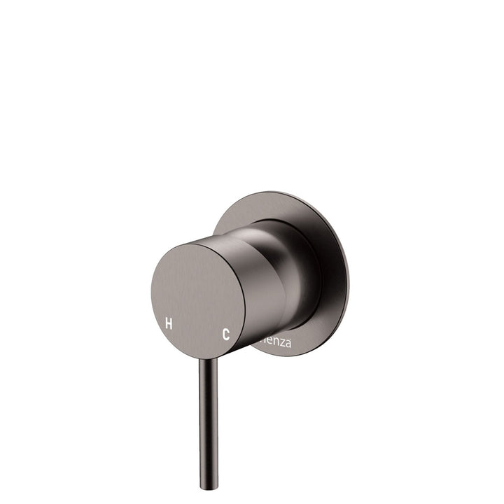 Fienza Kaya Wall Mixer Small Round Plate Gun Metal