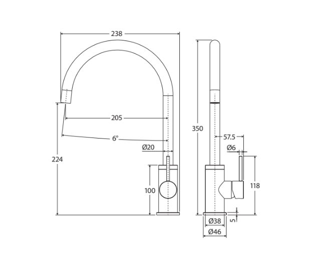 Fienza Kaya Sink Mixer Brushed Nickel