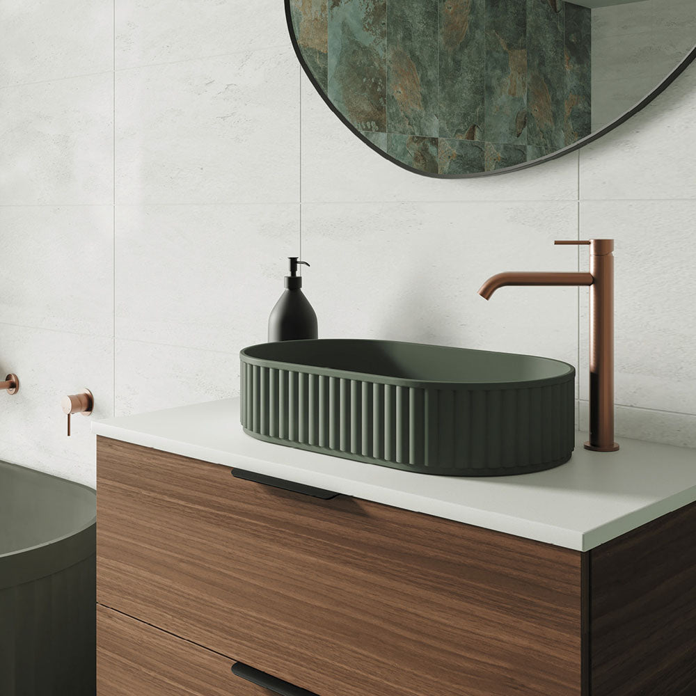 Fienza Kaya Tall Basin Mixer, Brushed Copper