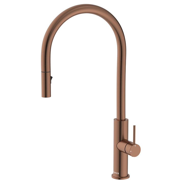 Fienza Kaya Pull-Out Sink Mixer, Brushed Copper