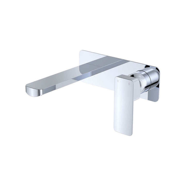 Tono Basin/Bath Wall Mixer Set, Rectangular Plate, 200mm