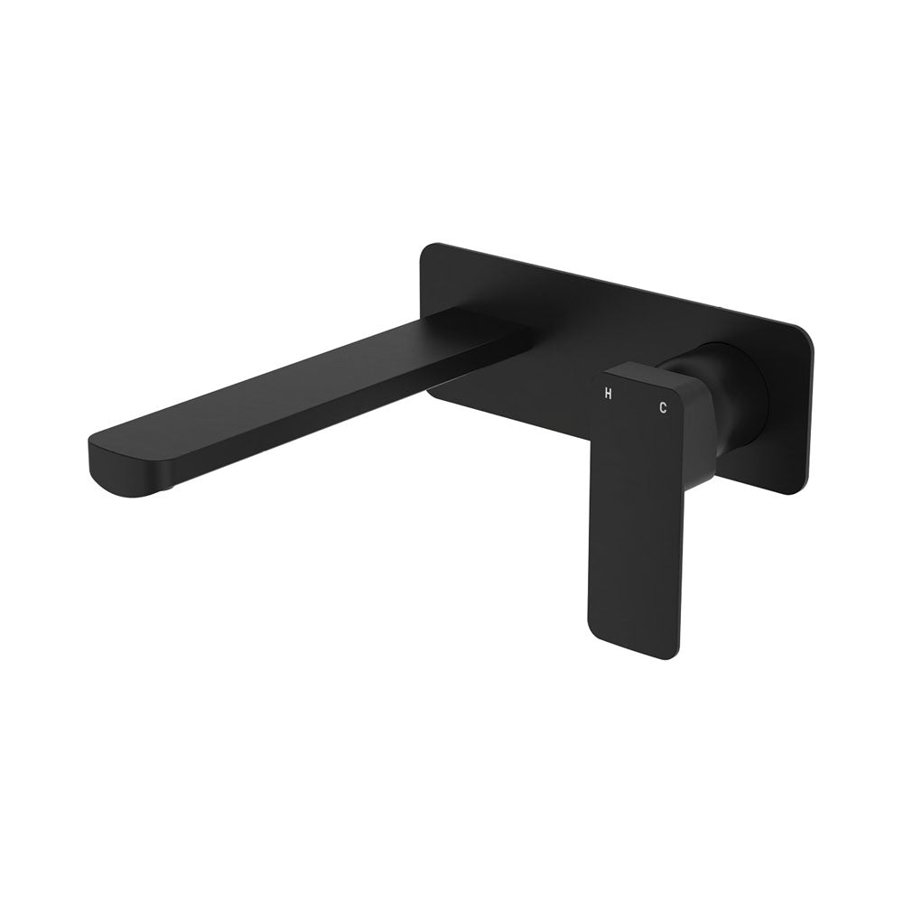 Tono Basin/Bath Wall Mixer Set, Rectangular Plate, 200mm