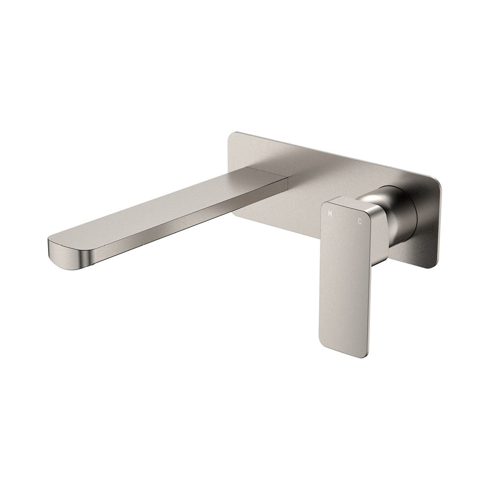 Tono Basin/Bath Wall Mixer Set, Rectangular Plate, 200mm
