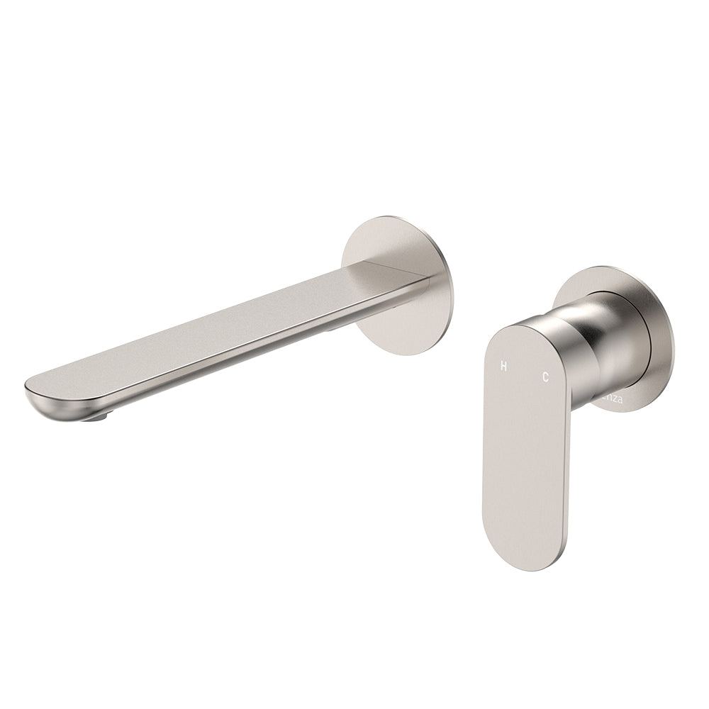 Empire Slim Basin/Bath Wall Mixer Set, Round Plates, 200mm Outlet