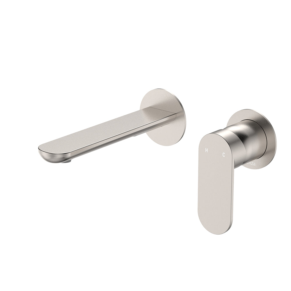Empire Slim Basin/Bath Wall Mixer Set, Round Plates, 160mm Outlet