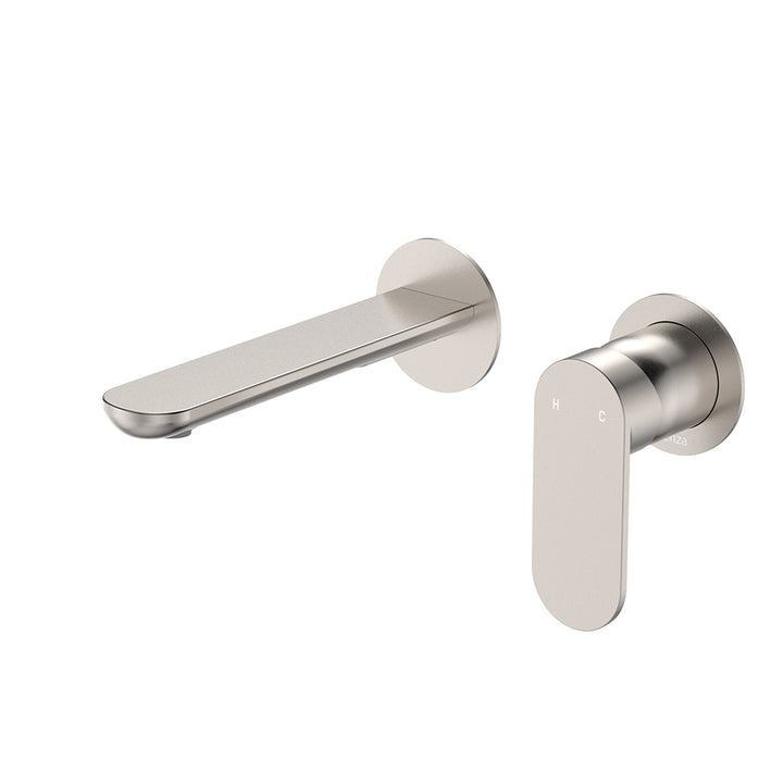 Empire Slim Basin/Bath Wall Mixer Set, Round Plates, 160mm Outlet