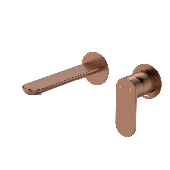 Empire Slim Basin/Bath Wall Mixer Set, Round Plates, 160mm Outlet