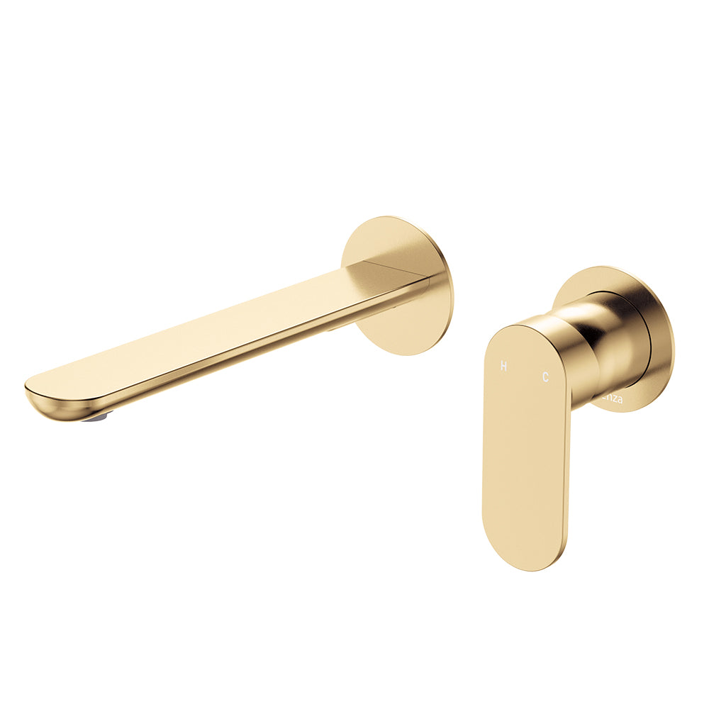 Empire Slim Basin/Bath Wall Mixer Set, Round Plates, 200mm Outlet