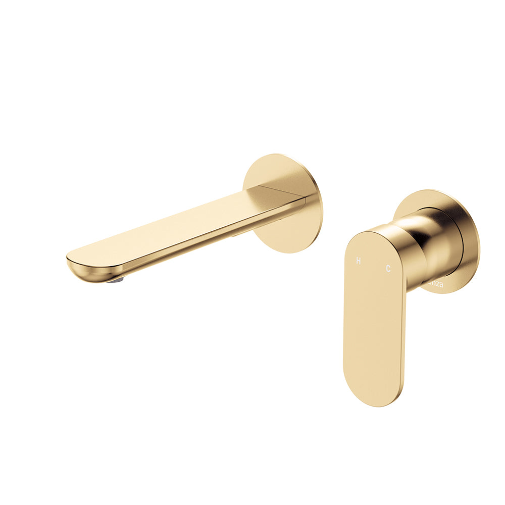 Empire Slim Basin/Bath Wall Mixer Set, Round Plates, 160mm Outlet