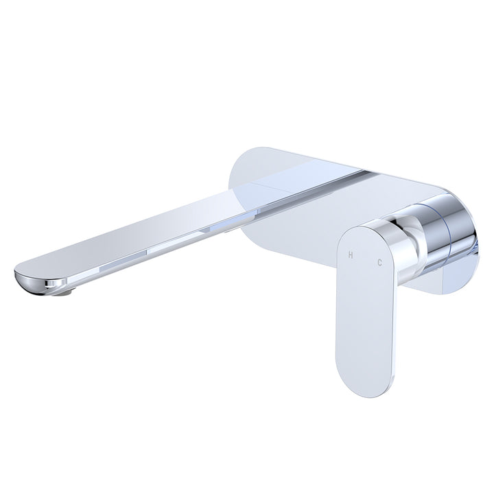 Empire Slim Basin/Bath Wall Mixer Set, Oval Plate, 200mm Outlet