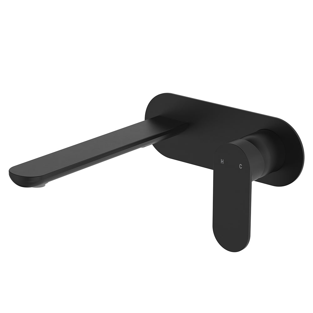Empire Slim Basin/Bath Wall Mixer Set, Oval Plate, 200mm Outlet
