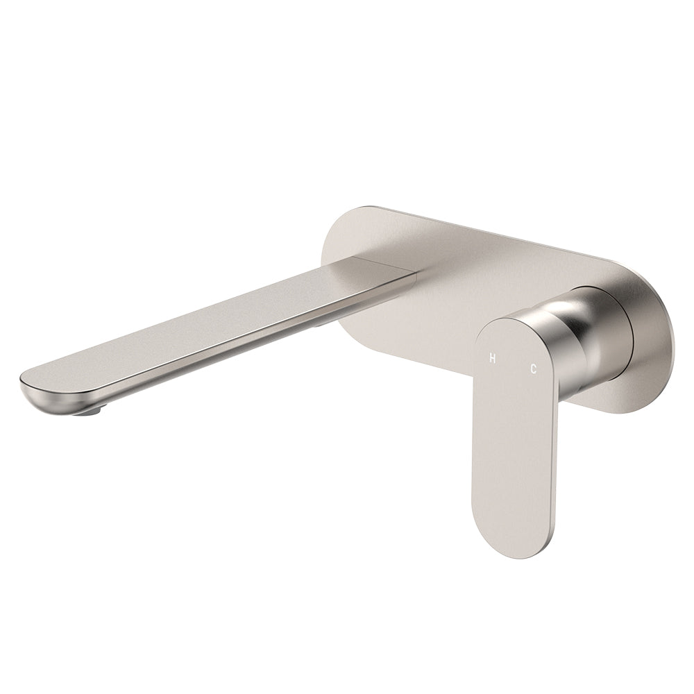 Empire Slim Basin/Bath Wall Mixer Set, Oval Plate, 200mm Outlet